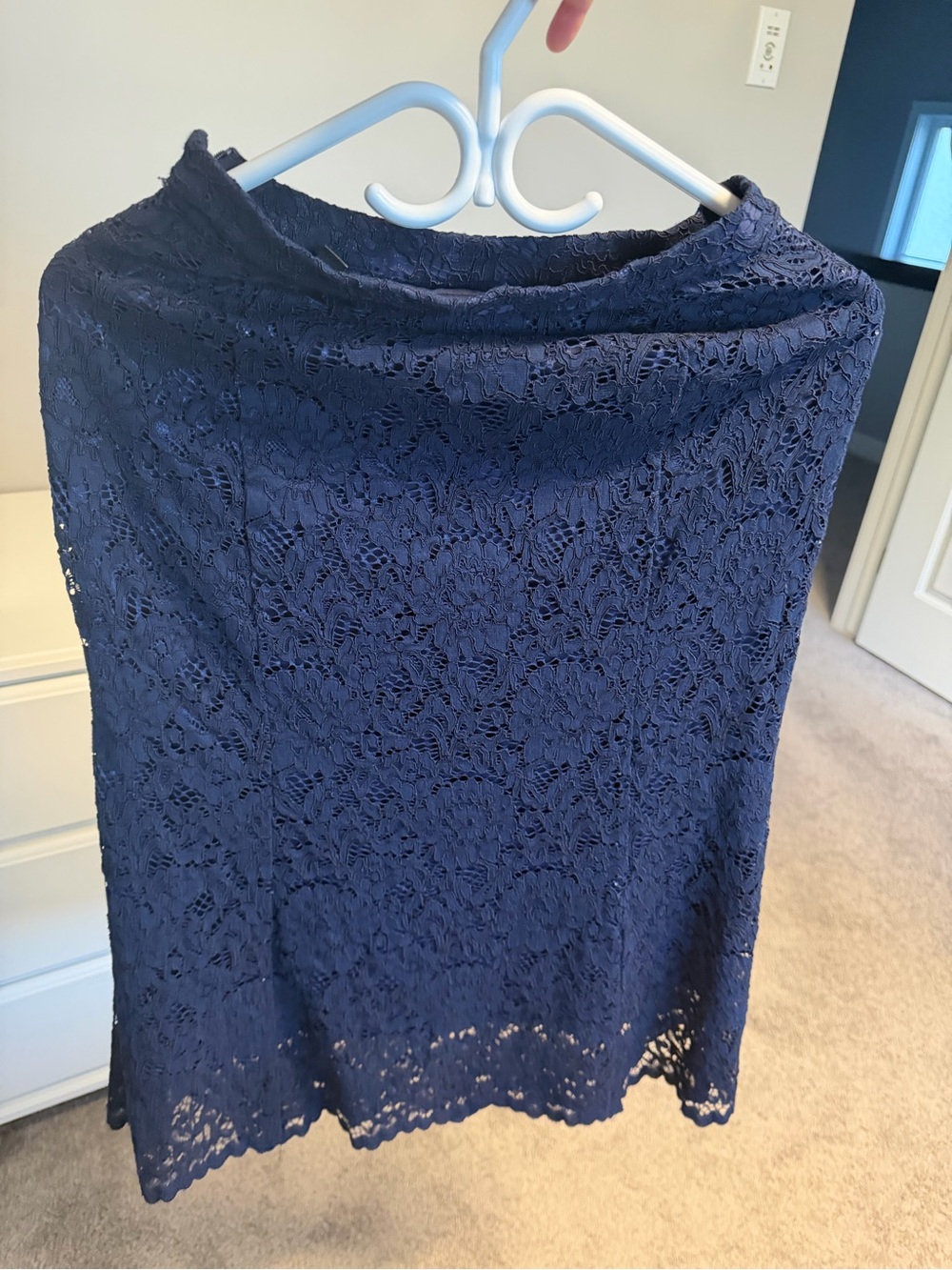 Uniqlo Navy Lace Midi Skirt